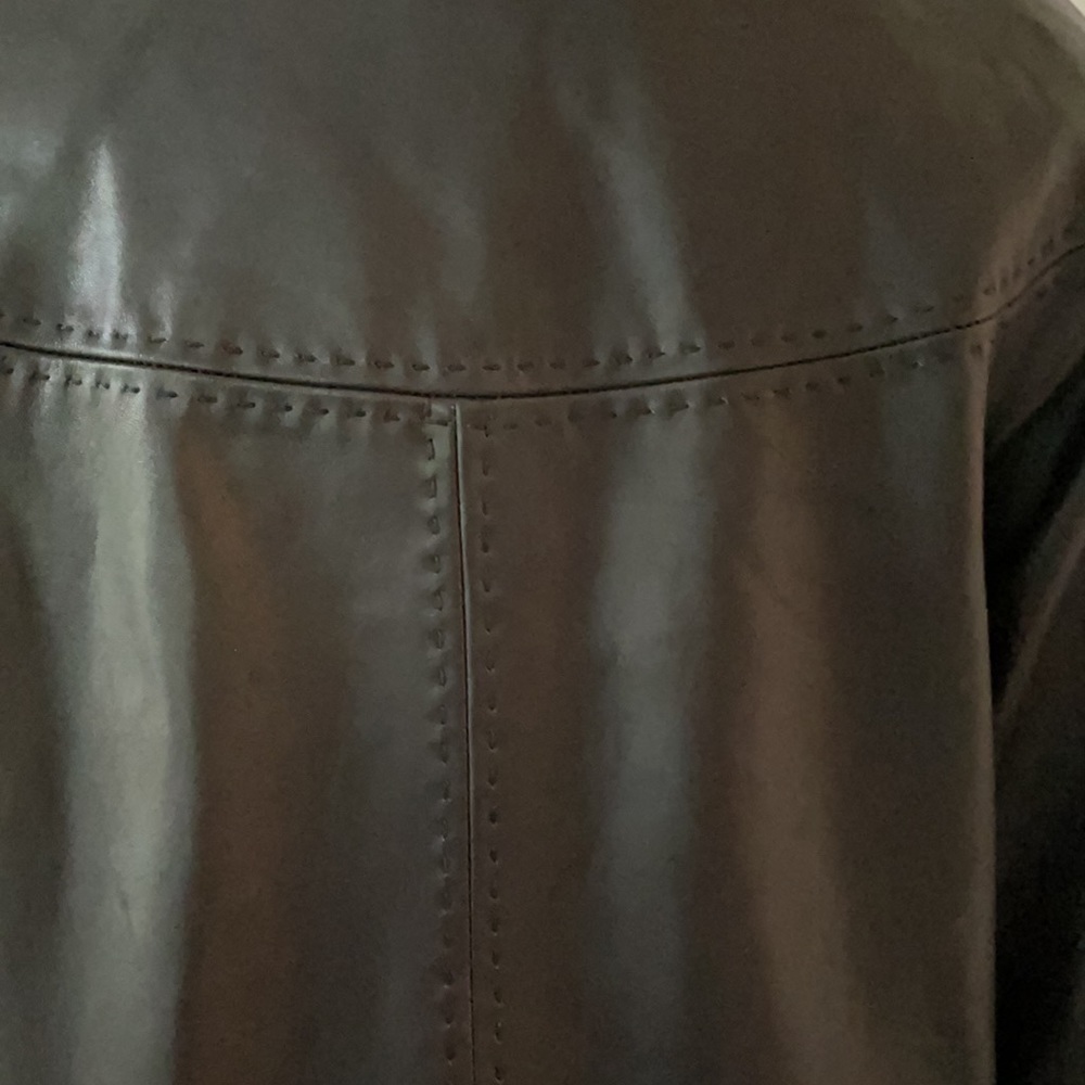 Vintage Soft Black Leather Flared Jacket  Sz Small - Picture 5 of 8
